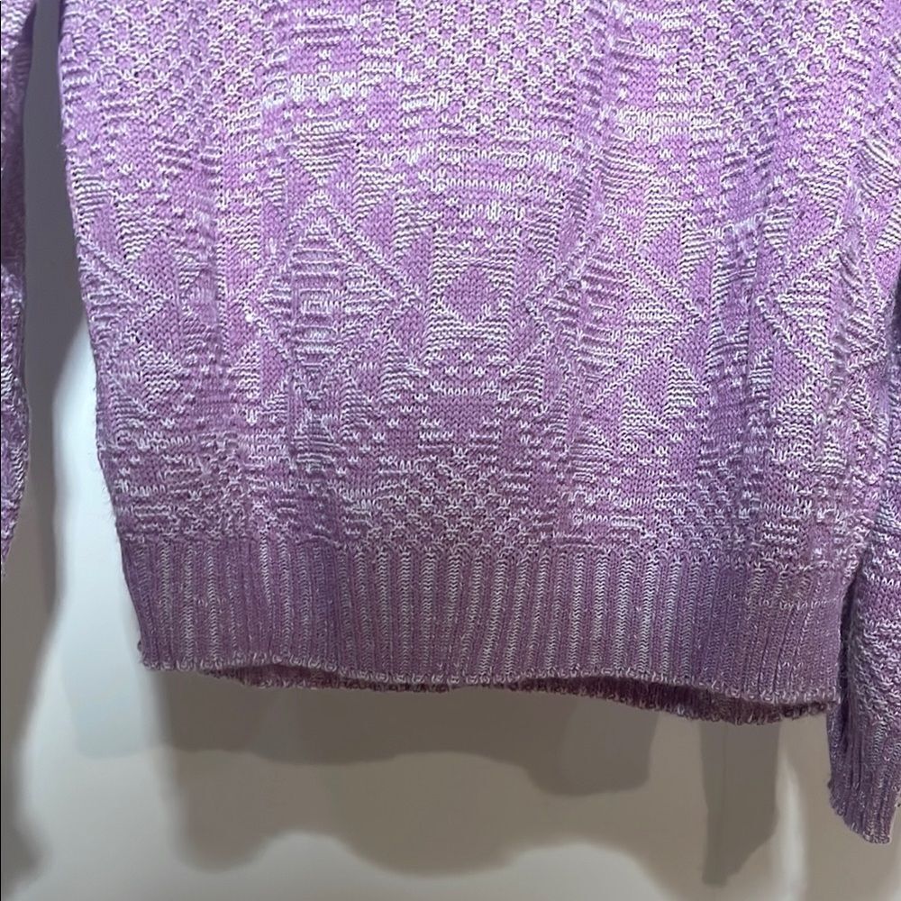 Purple Geometric Pattern Men's Sweater - Picture 8 of 9